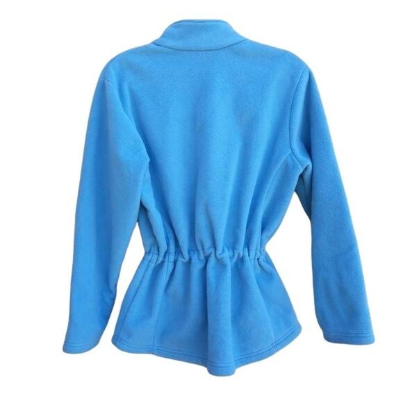 Vtg Lands' End Jacket‎ Fleece Windblock Mock Neck Collar Cinched Waist Zip S - Picture 2 of 11